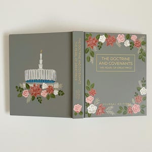 Custom Painted Book of Mormon - Flowers and Temple | LDS Gift | Sister Missionary | Young Women