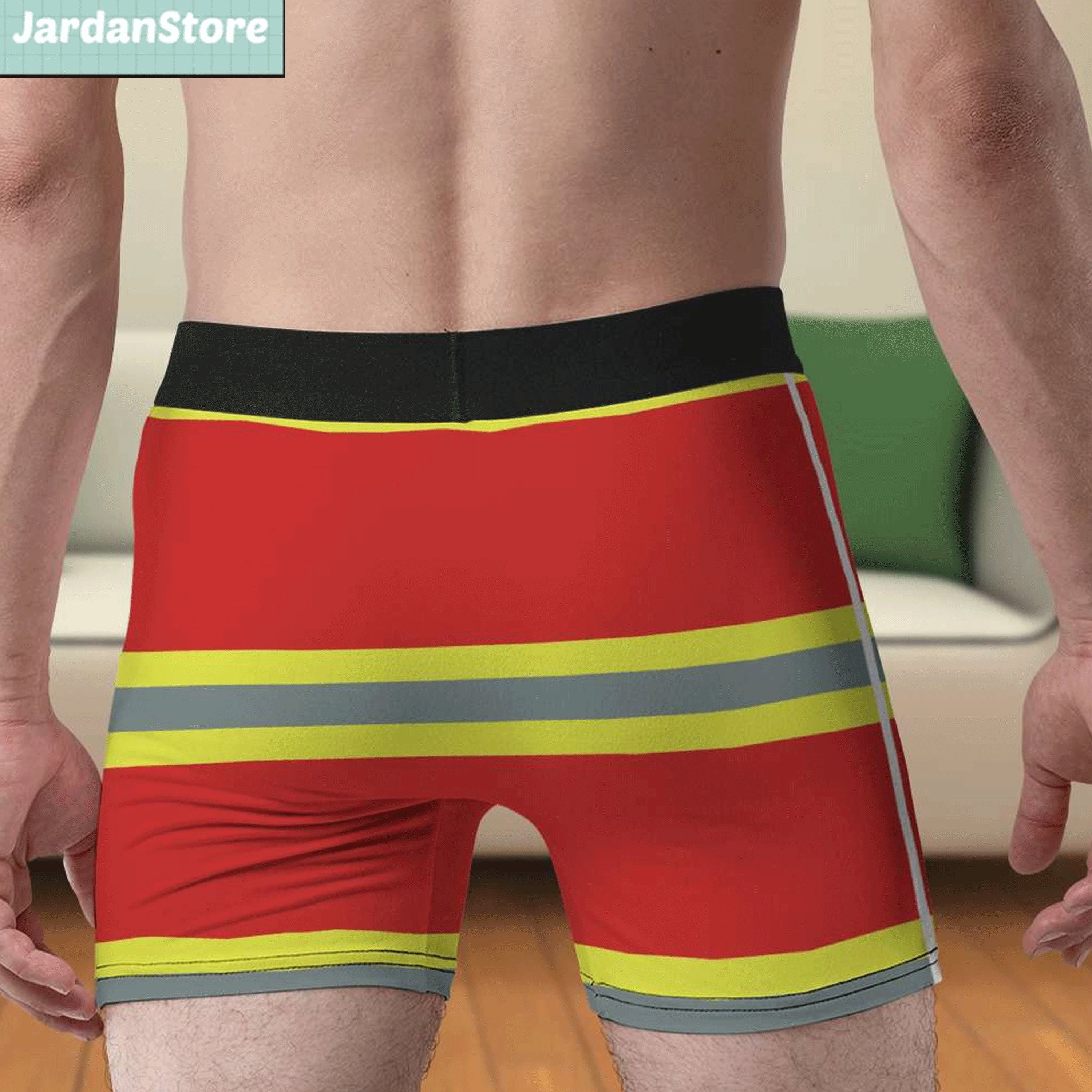Personalized Funny Fireman Husband Men Boxer Brief