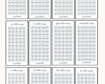 Paquete minimalista imprimible A6 Paquete de desafío de ahorro Paquete A6 Rastreador A6 Sistema de sobres de efectivo A6 Relleno de efectivo A6 Desafío de dinero Carpeta de presupuesto A6