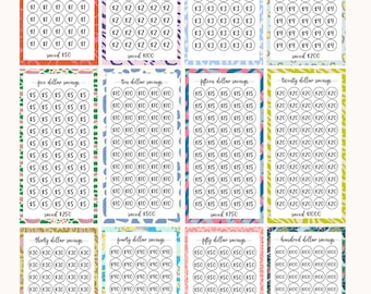 Bundle 12 Printable Savings Challenge A6 Saving Tracker A6 Cash Envelope System Cash Stuffing A6 Money Challenge A6 Budget Binder A6 Binder