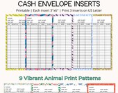 Cash Envelope Inserts Printable Animal Print Color Sinking Fund Label Money Envelope Expense Saving Tracker A6 Budget Binder Budget Planner