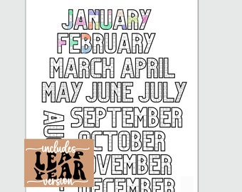 Leap Year Coloring Tracker | Visual Daily Habit Tracker 2025 | Printable Workout Journal | Fitness Planner | Weight Loss Tracker | Digital