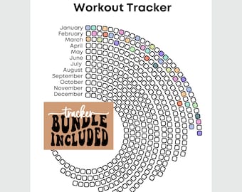 2025 Circular Workout Tracker | Printable Fitness Planner | Daily Weight Loss Journal | Digital Planner | Workout Tracker | Exercise Log