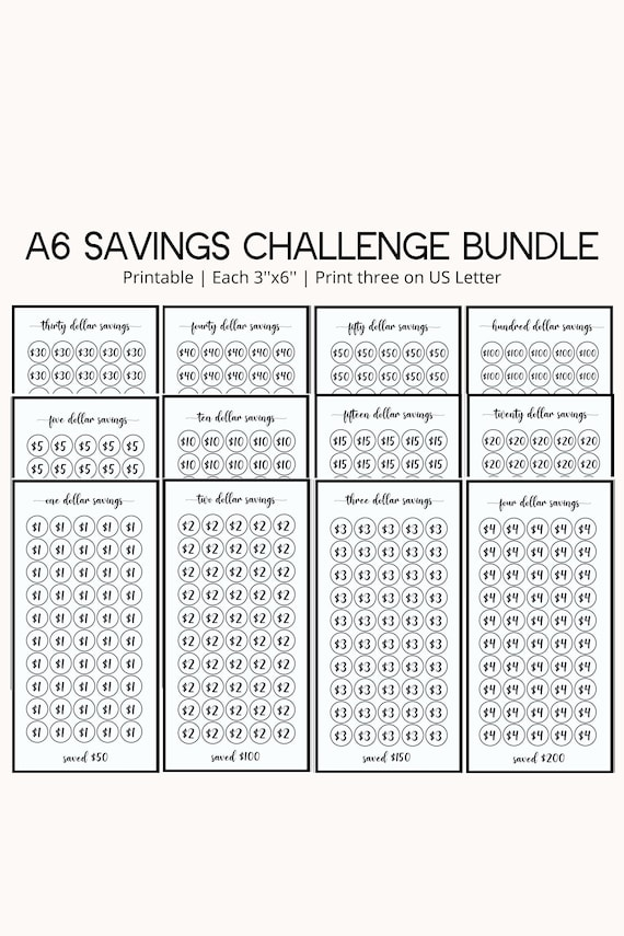 Bundle Minimalist Printable A6 Savings Challenge Bundle A6 Tracker A6 Cash  Envelope System Cash Stuffing A6 Money Challenge A6 Budget Binder -   Canada