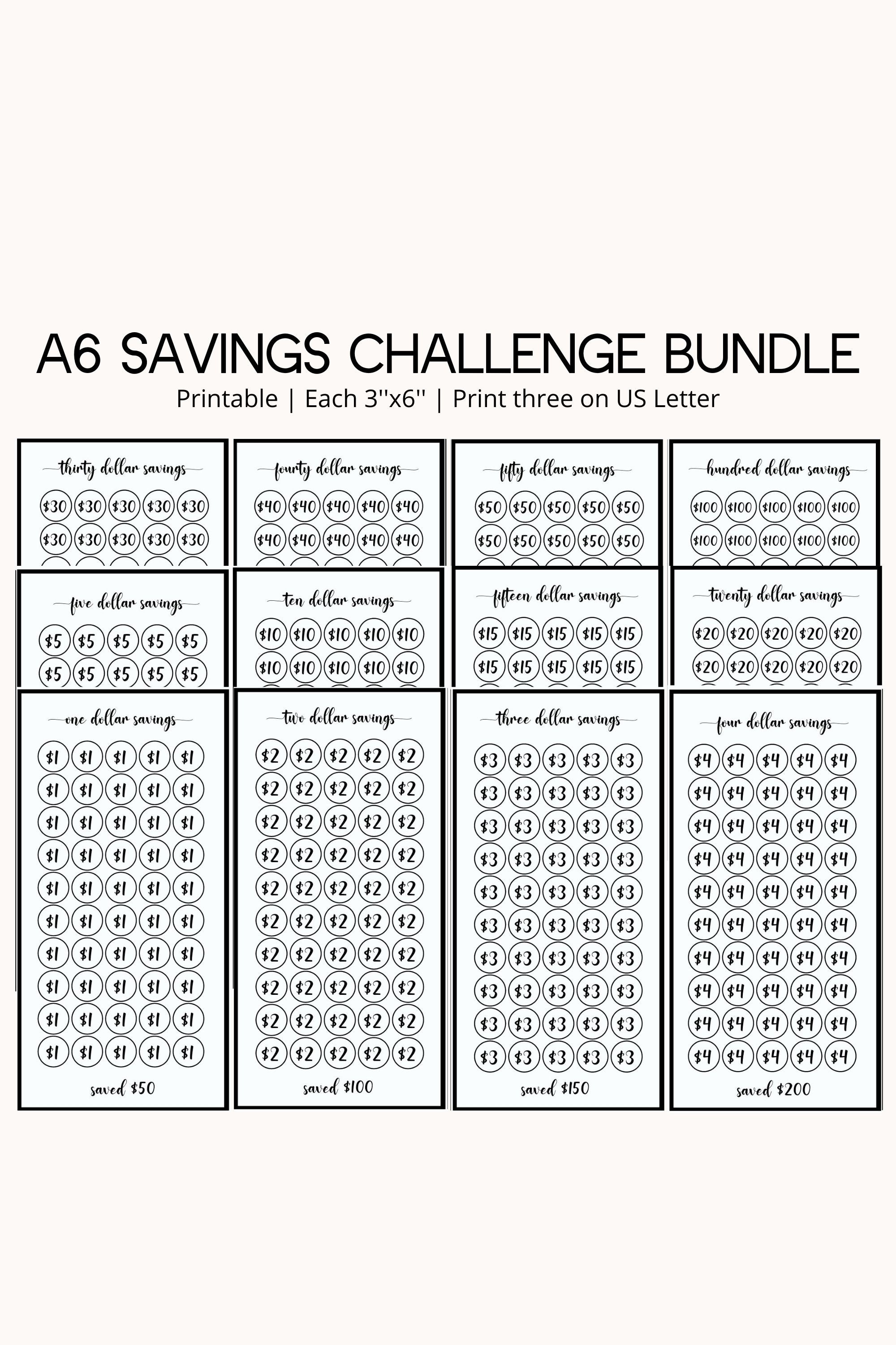 A6 Budget sheet Tracker . Cash stuffing . Saving Challenge . Printable