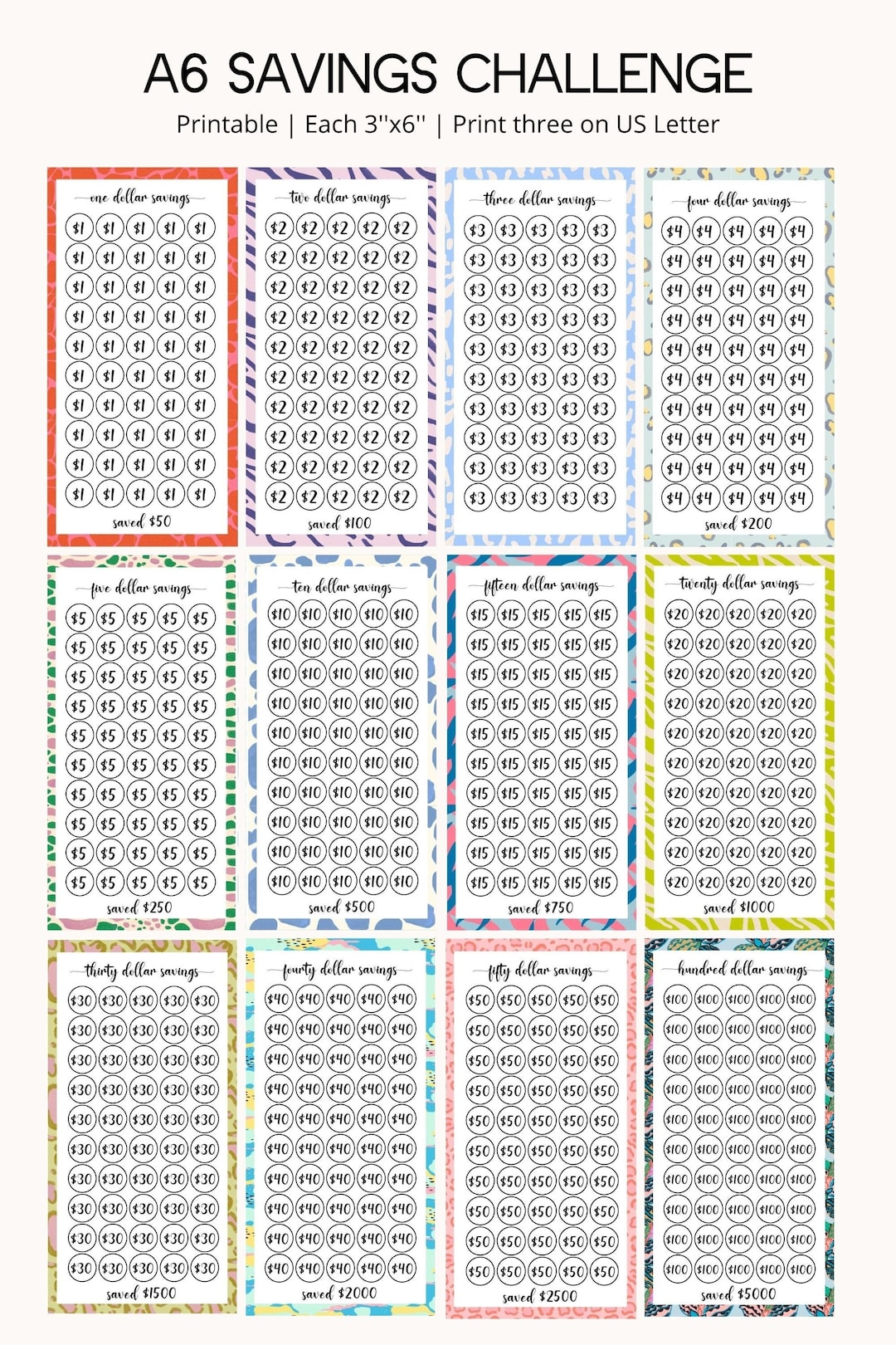 【2025年】高評価レビューアイテム特集 12 Bundle Printable A6 Tracker Saving A6 Challenge Savings 文房具・ステーショナリー