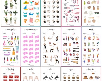 15 Self Care Printable Savings Challenge A6 Bundle Saving Tracker A6 Cash Envelope System Cash Stuffing A6 Money Challenge A6 Budget Binder