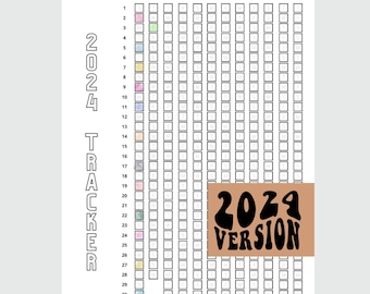 2024 Daily Workout Tracker | Pixel Habit Tracker | Printable Workout Tracker | Digital Fitness Planner | Workout Calendar | Pounds Lost Log