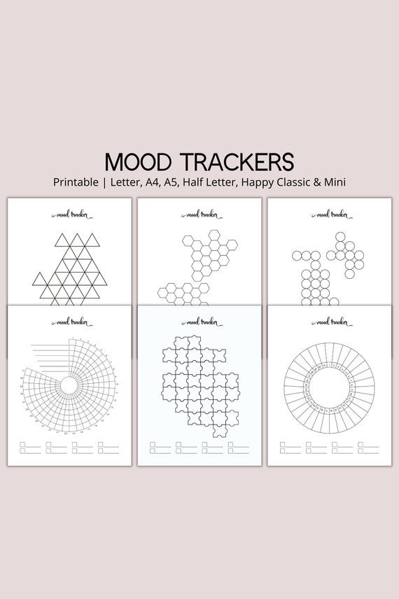 Printable Mood Tracker Journal Daily Anxiety Tracker Emotion Sleep Monthly Mood Tracker Sticker Digital Bullet Journal Bujo Self Care DBT