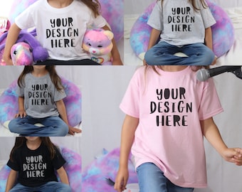 Gildan 5000b Mockup Bundle, Youth Gildan Mockup Bundle, Kids White T-shirt Mock up, Toddler Mockup, Model Mockups, Pink, Ash, Sport Grey