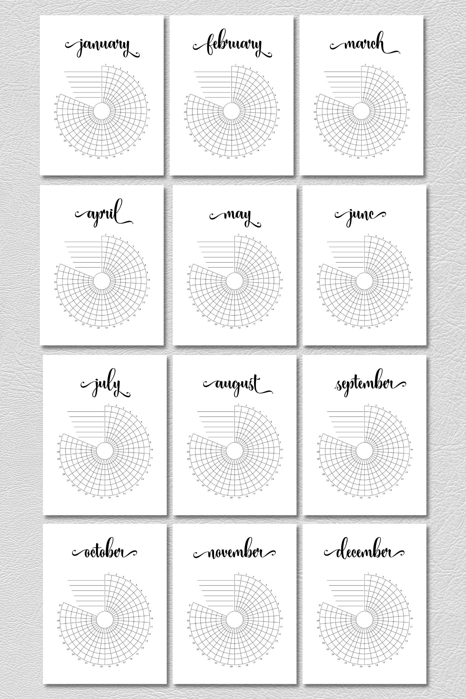 Circular Habit Tracker Printable Habit Tracker Monthly Daily Etsy de