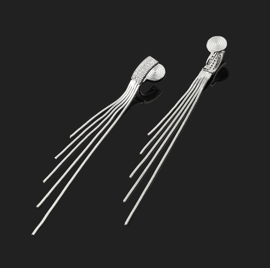 Non Pierced Ears Clip on Earrings White Gold Plated Vintage Etsy