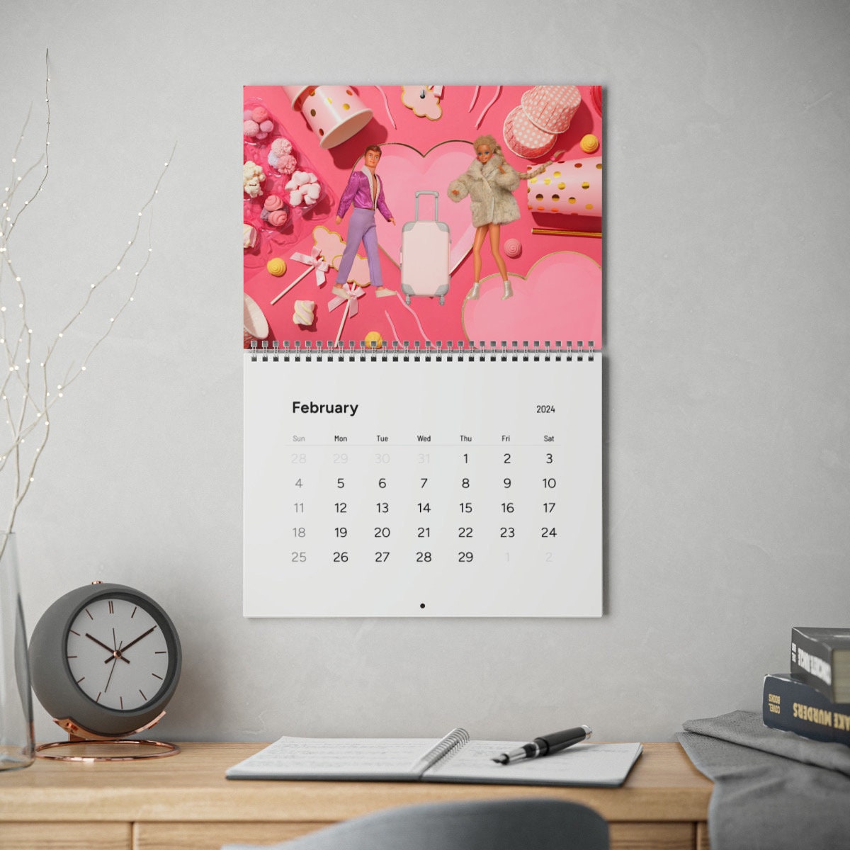 Barbie Wall Calendar 2024 Etsy
