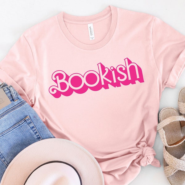 Doll Movie Inspired Book Lover Shirt, Pink Logo Bookish Tee for Readers