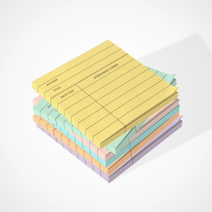 Carte de bibliothèque Post-it® Note Pad, Book Lover Sticky Notes Cadeau pour maman, enseignant ou bibliothécaire