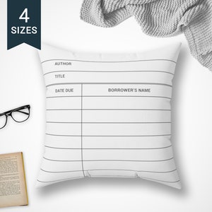 Buch-Liebhaber-Kissenbezug | Bibliotheks Ausweis Design | Bibliothekar Lehrer Geschenk | Bücherwurm Büchernerd | Lesen Schreiben | Bücherwurm | Bibliothek Dekor