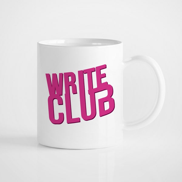 Write Club Funny Mug for Writers, Creative Writing Group Coffee Cup NaNoWriMo *