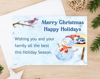 Snowman Scene Mail Carrier Thank You Postcards
