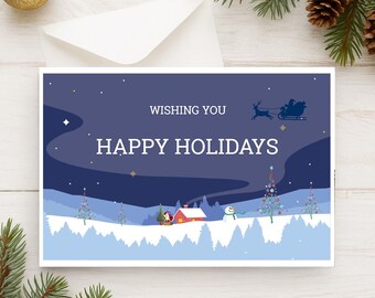 Mail Carrier Holiday Scene Thank You Postcards