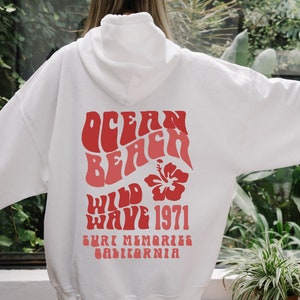 Ocean Beach Wild Wave | Beach Hoodie | Aesthetic Hoodie | Trendy Hoodie | Tumblr Hoodie | Oversized Hoodie | Coconut Girl | VSCO Girl