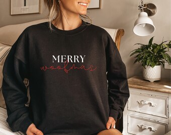 Merry Woofmas Sweatshirt | Dog Lover Christmas | Christmas Dog TShirt | Dog Lover Shirt | Cute Christmas Sweater | Dog Mom Sweater| Dog Cmas