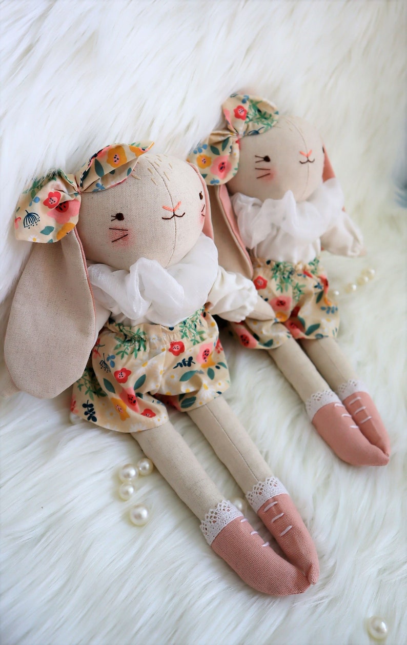 Handmade Decorative Stuffed Toys Bunny Nursery Room Décor Soft Toy image 1