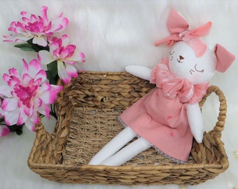 Kitty Daisy - Nursery Room Décor - Soft Toy - Handmade Decorative Stuffed Baby Toys