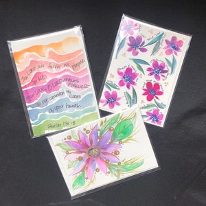 VERKOCHT ~ 3 pack handgemaakte, originele, aquarel kunstkaarten (geen prenten)