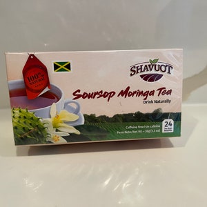 Shavout Soursop Moringa tea. Soursop tea bags 24 count.