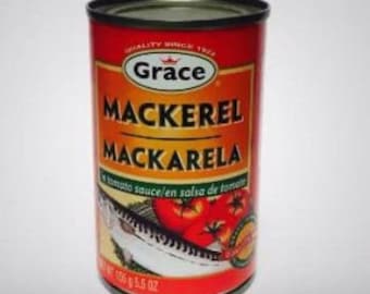 Grace Makrele in Tomatensauce. Zinn Makrele/Jamaikanische Zinn Makrele.