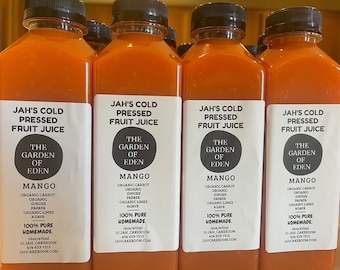 Mango,Papaya,and Carrot Juice- Cold pressed…vegan. Mango Juice/Carrot juice/papaya juice.Organic Mango Juice/Organic carrot juice. 100 %