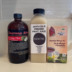 Soursop Bundle/ Soursop bitters, Soursop juice / Soursop Moringa Tea bag.