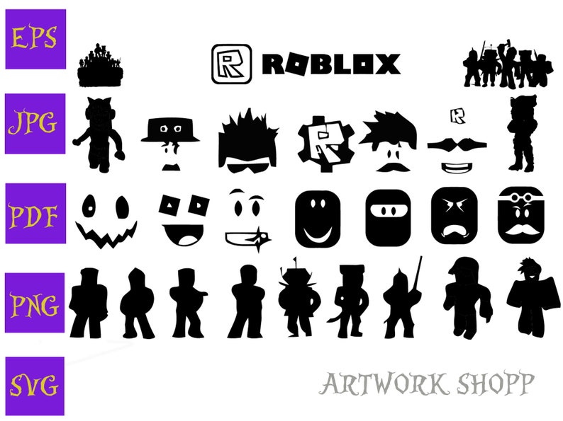 Roblox Bundle Roblox Silhouette Roblox PNG Roblox JPG | Etsy