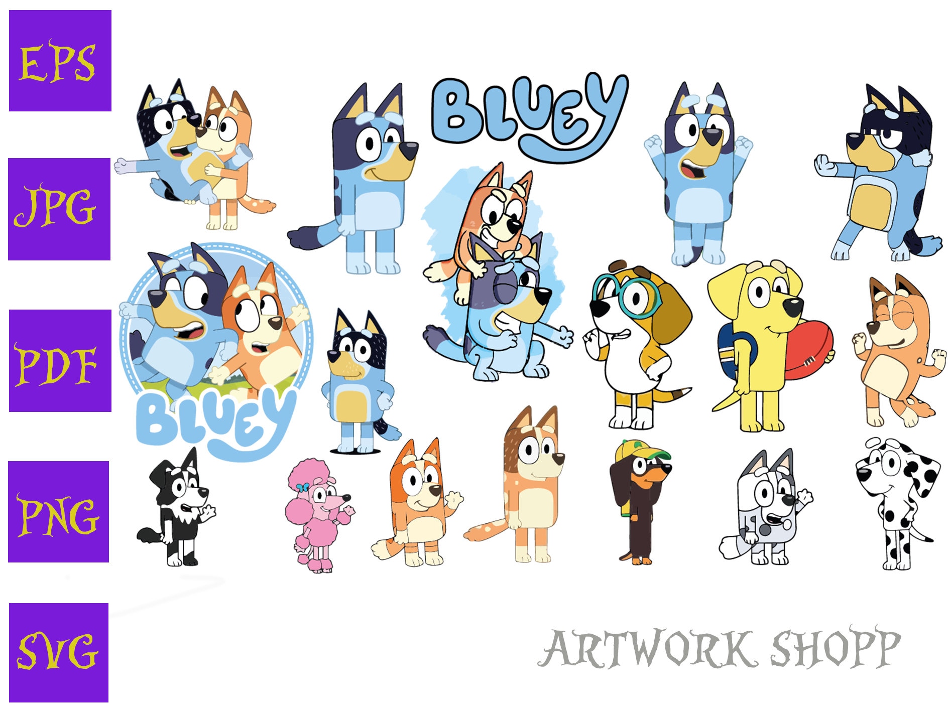 Bluey SVG Bluey Vector Bluey Cricut Bluey Cutfile Bluey Etsy