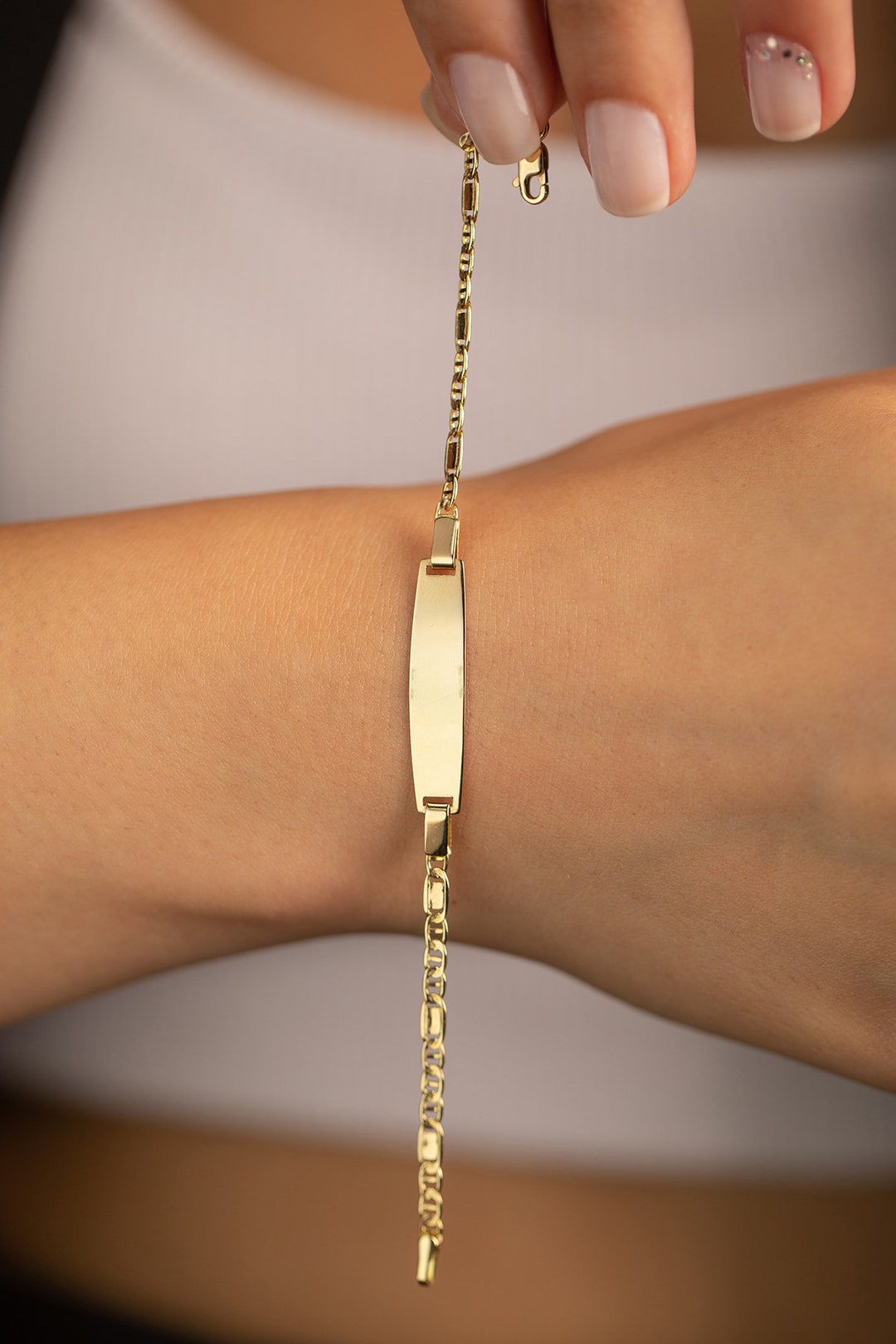 14K Gold Baby Bracelet Gold Baby ID Bracelet 14K Gold Baby Etsy