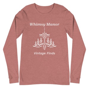 Whimsy Manor Merch, Unisex Long Sleeve Tee, Rose Mauve/Pink