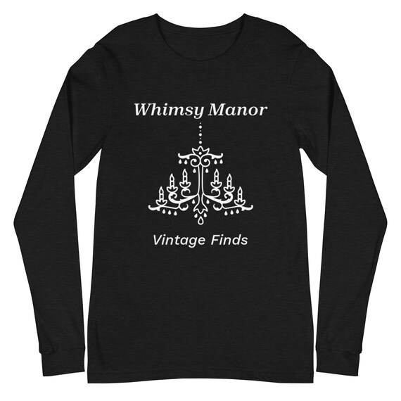 Whimsy Manor Merch, Unisex Long Sleeve Tee, Heathered Black -  Ireland