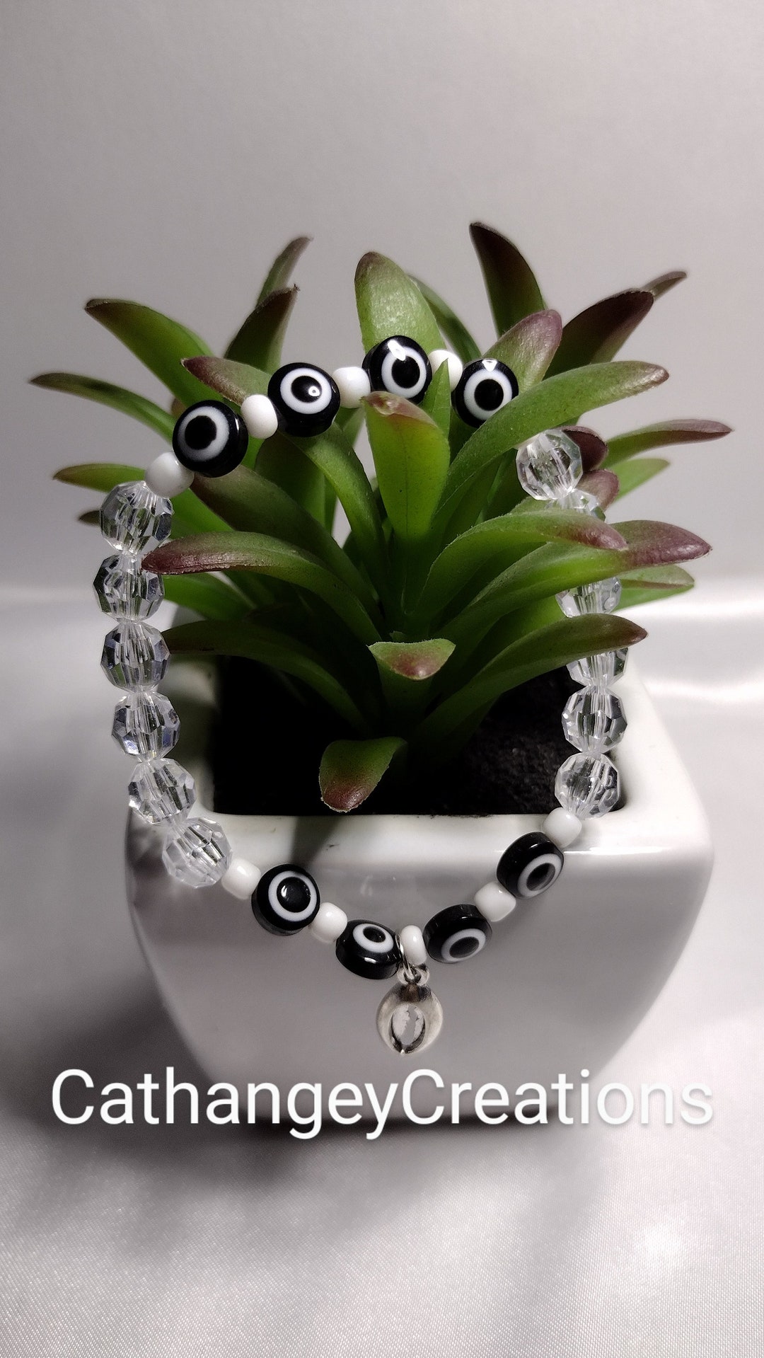 Black and White Evil Eye Bracelet Etsy