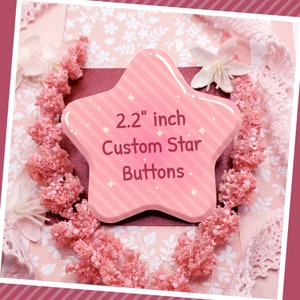 Botón de estrella/corazón personalizado de 2,2 pulgadas