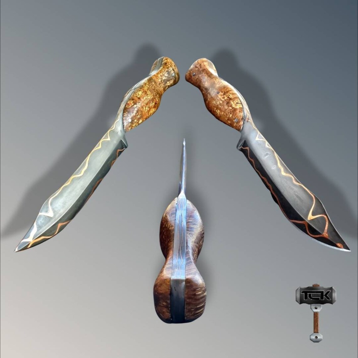 Cumai Damascus Knife copper Damascus Etsy