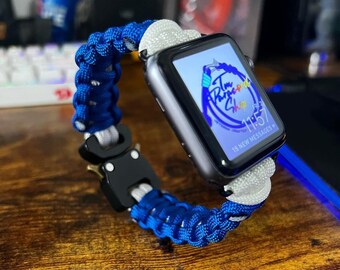 Thin blue line paracord apple watch band deals