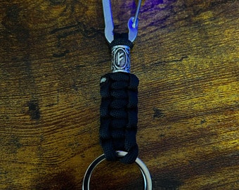 Paracord Viking Rune Carabiner Keychain