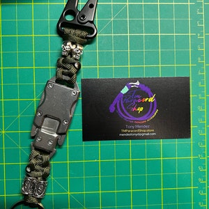 Paracord Knife Buckle Keychain with Skulls + Viking Runes