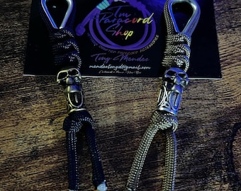 Paracord Snake Knot Rune Keychain w/ Charms