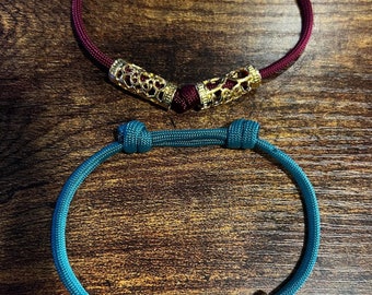 Paracord Minimalist Bracelet w/ Charms + Rune - Bundle