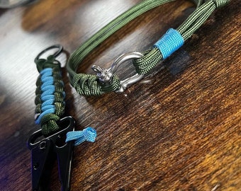 Paracord Keychain w/ Sling Carabiner + Paracord Shackle Bracelet - Bundle