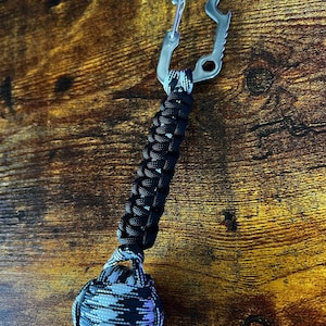 Paracord Survival Monkey Fist with Multi-Functional Carabiner - Various Colors Available