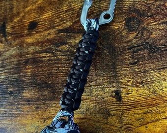 Paracord Survival Monkey Fist with Multi-Functional Carabiner - Various Colors Available