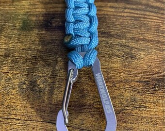Paracord Keychain w/ Carabiner - Infantry Blue