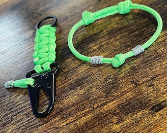 Paracord Keychain w/ Sling Carabiner + Paracord Minimalist Bracelet